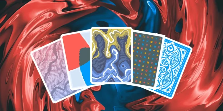 Five decks displayed side by side, illustrating different playstyles and strategies from the best Balatro decks.