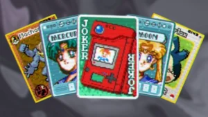 Illustration of the best Balatro mods showing Joker cards inspired by Pokémon and Sailor Moon themes.